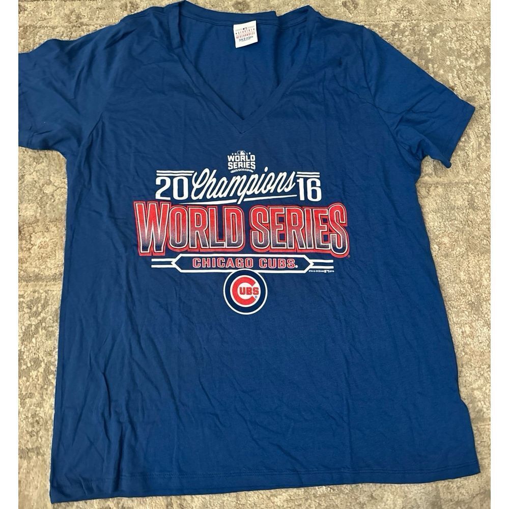 Women's Chicago Cubs Blue MLB Short Sleeve t shirt XL NWOT Athleisure‎